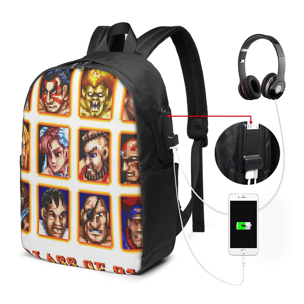 Laptop Bag - Zaino Defeated Portraits Super Street Fighter,