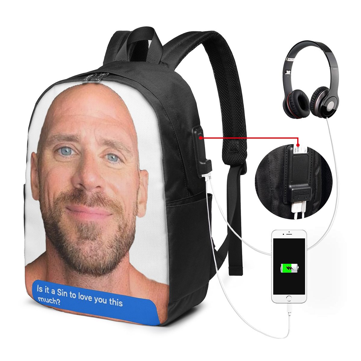 Zaino Johnny Sins Flirty Text  - Laptop Bag recensione e prezzo